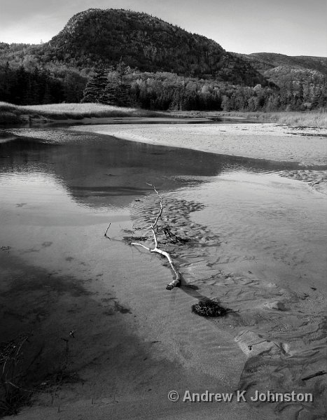 1008_40D_4523 HDR.jpg - Reflections on the water at Sand Beach, Acadia National Park, MaineTone mapped using HDR techniques to enhance mono conversion